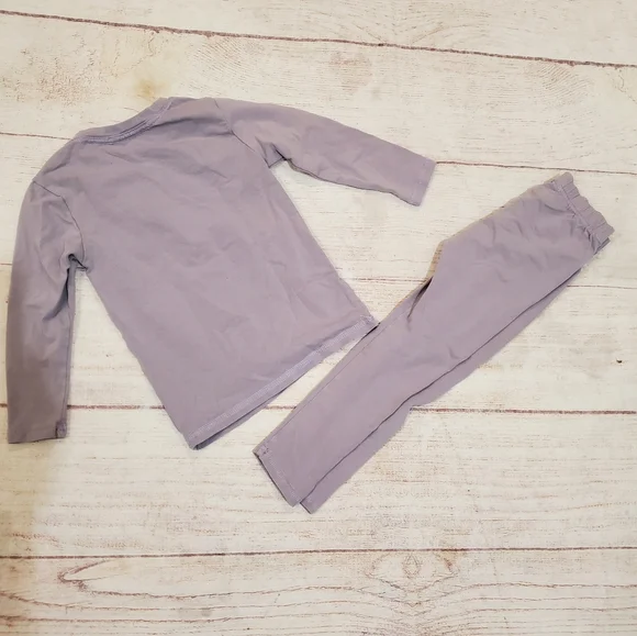 Kidichic purple long sleeve "laila tov" pajamas size 3 - Picture 3 of 4
